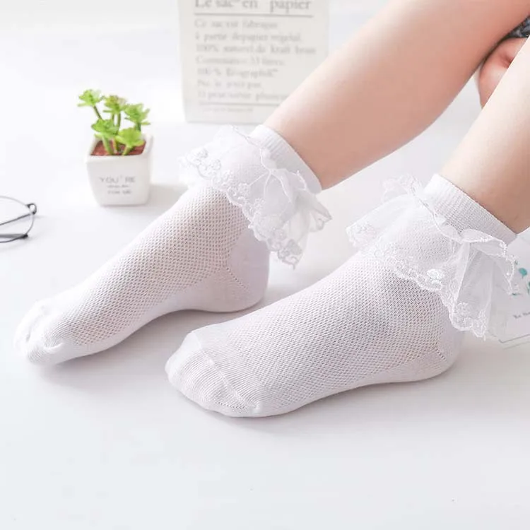 Princess lace socks for kids girls white lace Latin Dance Dance Socks for Baby school uniforms choir short socks