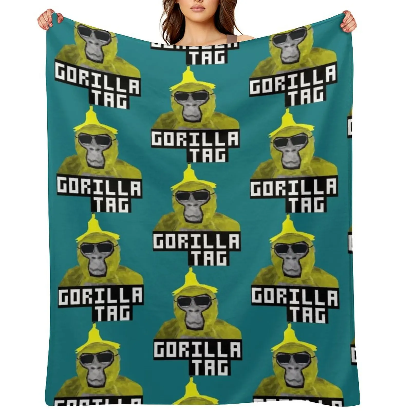 

Gorilla Tag Monkey Banana Peel Gorilla Monke Gorilla Tag PFP Maker Throw Blanket Decorative Throw Hair Warm Blankets