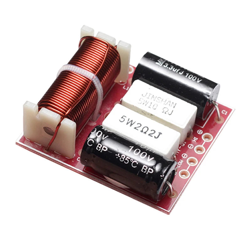 Tenghong 2pcs 2 Way Audio Speaker Crossover 80W 4/8Ohm Mini HIFI Bookshelf Treble Bass Speaker Frequency Divider Home Theater