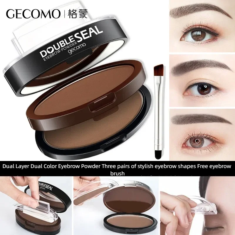Double couche double couleur tampon sourcil poudre rapide maquillage timbre sourcil imperméable sourcil teinte maquillage débutant disponible