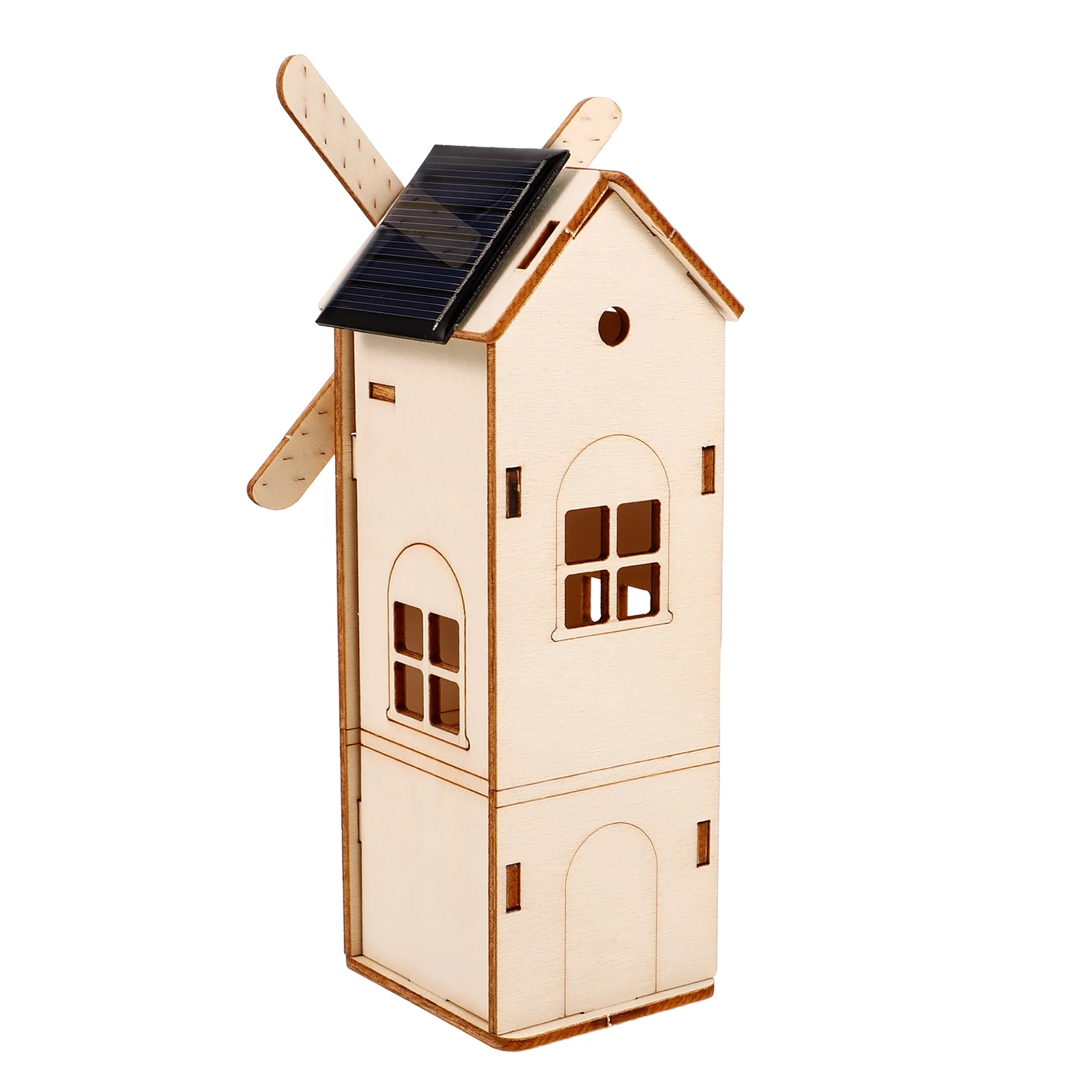 

1 Set Kids Solar Powered Wooden Windmill DIY Science Engineering Project Kit