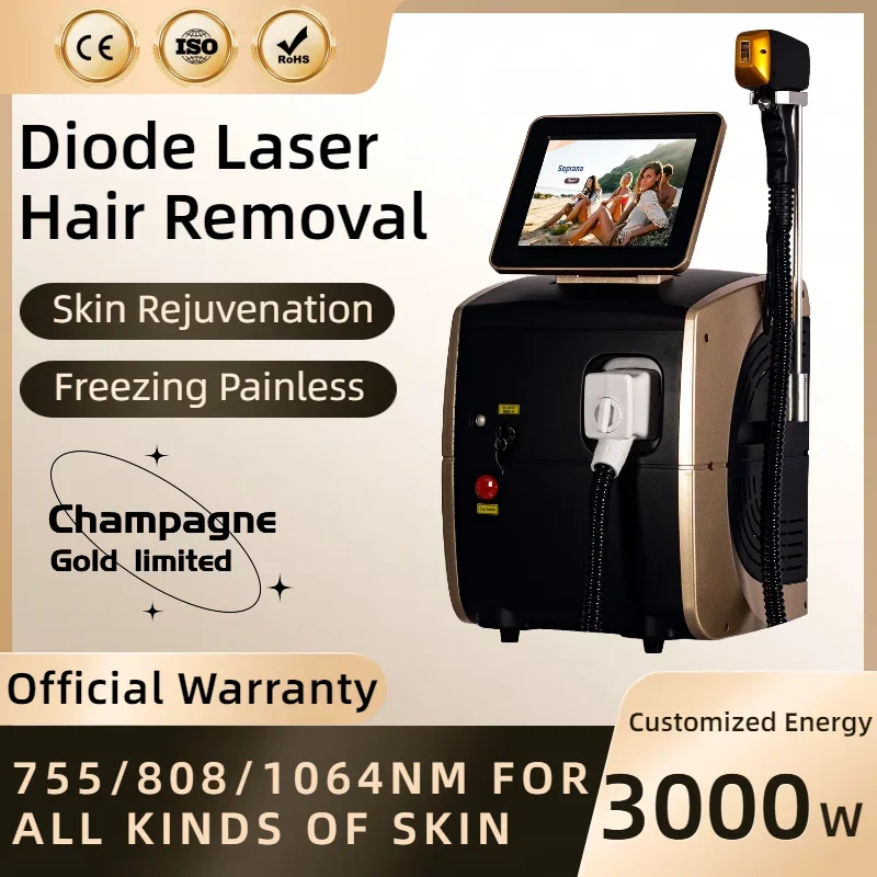 

Professional 808nm Diode Laser Remove Hair Machine Skin Rejuvenation Ice Titanium Painless Permanent Hair Removal Device