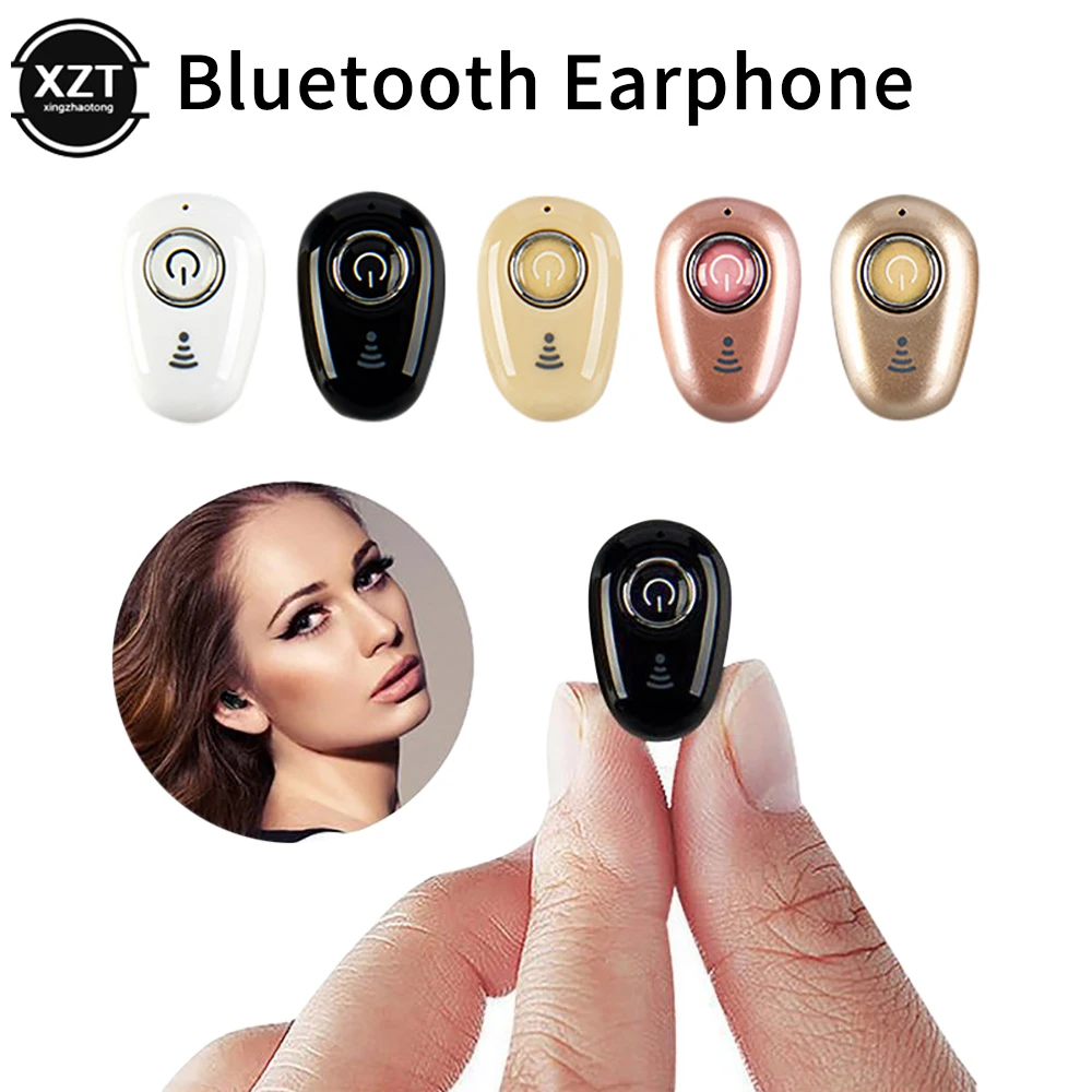 Auricolare Bluetooth senza fili monaurale Mini pulsante nascosto sport Business auricolare per telefono da gioco Bluetooth con microfono OPP Bag