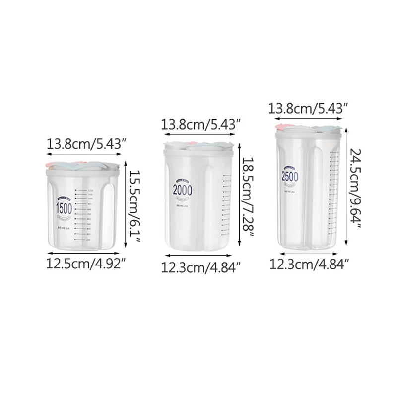 Kitchen Storage Box Food Storage Box Supplies Grain Storage Tank Transparent Organizers Moisture-Proof Sealed Sealed Cans