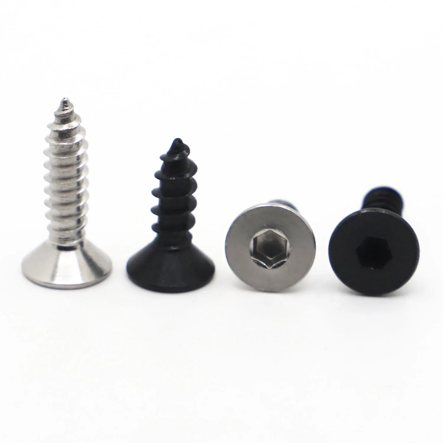 M3 M4 M5 M6 ألين عرافة مسدس المقبس شقة غاطسة رئيس الذاتي التنصت المسمار 304 الفولاذ المقاوم للصدأ/أسود 8.8 الكربون الصلب