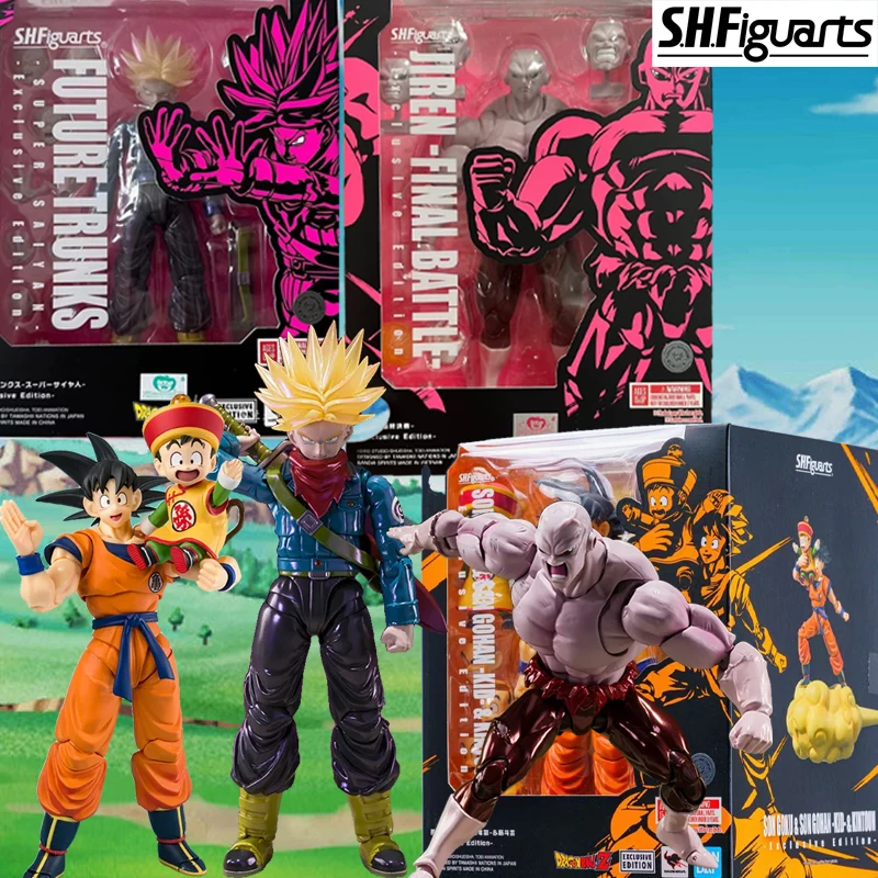 Original Bandai S.H.Figuarts Son Goku Son Gohan Kid Jiren Trunks SHF 2024 SDCC  Action Figure Toys For Boys Girls KidsChristmas