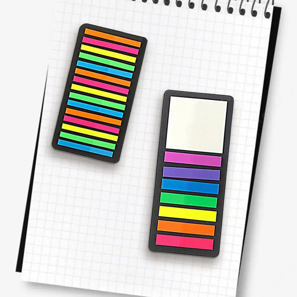 1 Set Sticky Labels Self Adhesive Waterproof PVC Fluorescent Arrow Flag Tabs Colored Sticky Notes Birthday Gift