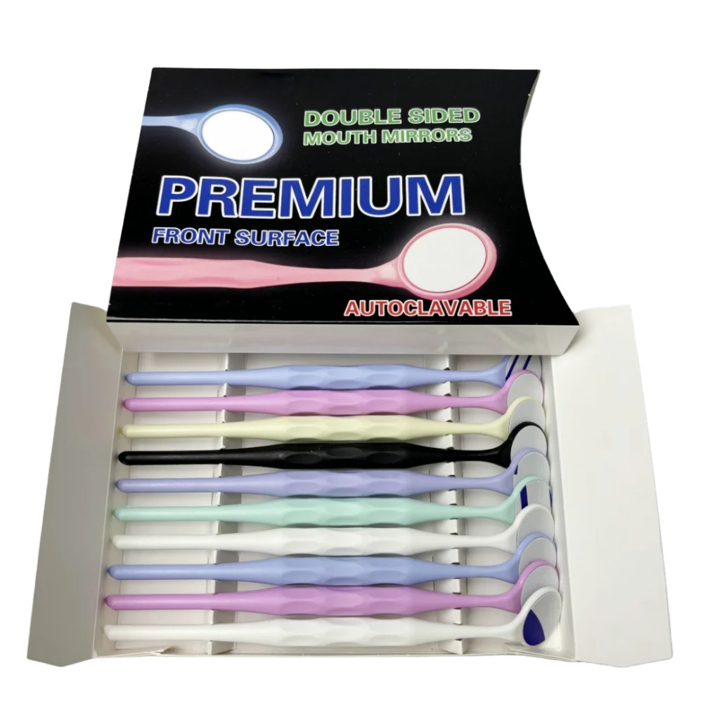 

Professional Oral Inspection Mirror Double-Sided For Teeth Whitening, Dental Mirror Heat Disinfectable 10PCS With Handle