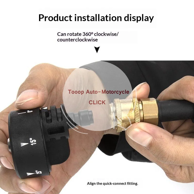6-in-1 High Pressure Washer Nozzle 1/4 Inch Quick Connect Durable Leak-Proof Tip for Garden Lawn Car Washing