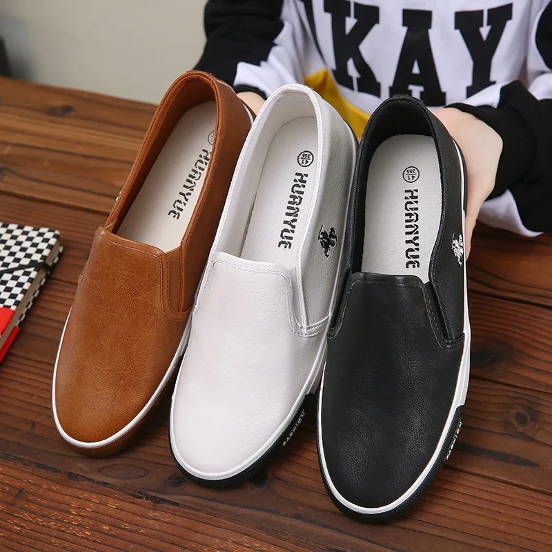 

Mens Leather Csaual Shoes Retro Four Seasons Mens Loafers Low To Help Business Casual Shoes Zapatos De Hombre Trend Sneakers Men
