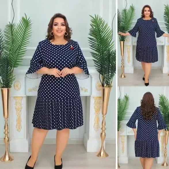 

Womens Casual Dresses for Summer Short Sleeve Flare Midi Dress Loose Flowy Beach Sundress