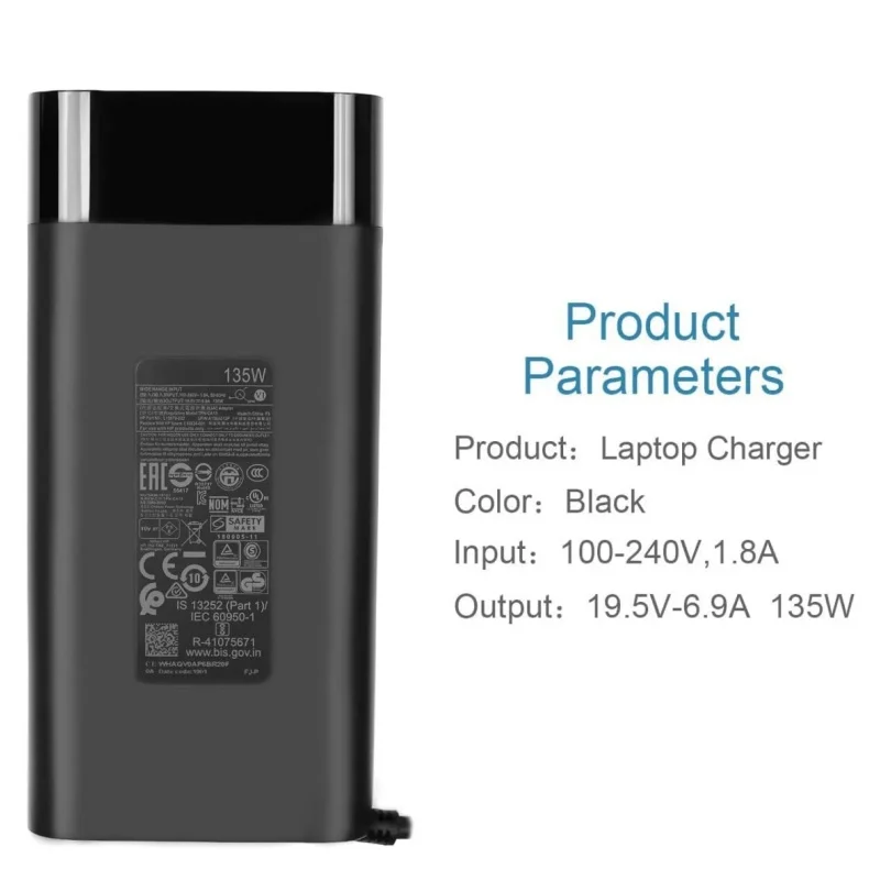 Imagem -02 - Laptop Carregador Adaptador de Energia para hp 19.5v 6.9a 135w hp Spectre X360 15t-df100 Omen 15 Pavilion Gaming 15 17 Tpn-da11 Cabo de Alimentação