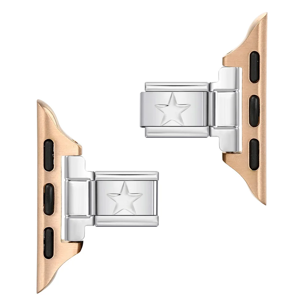 Einfache Strap Connector Schmetterling Stern Schmuck Smart Watch Adapter Fit 38/40/41mm Edelstahl Italienische DIY armbänder Geschenke – Detail 3