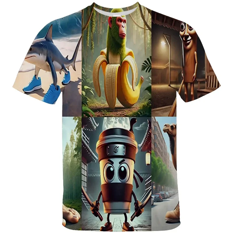 New Brr Brr Patapim T Shirt Funny Italian Brainrot Meme Graphic T-shirt Men Women Summer T-shirts Kids Tops Streetwear Baggy Tee - view 5