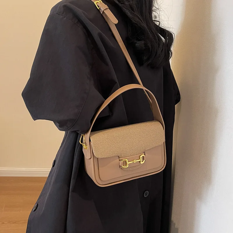 

Women's 2025 Color Block Square Bag Vintage Shoulder Purse Convertible Top Handle Tote for Casual & Work