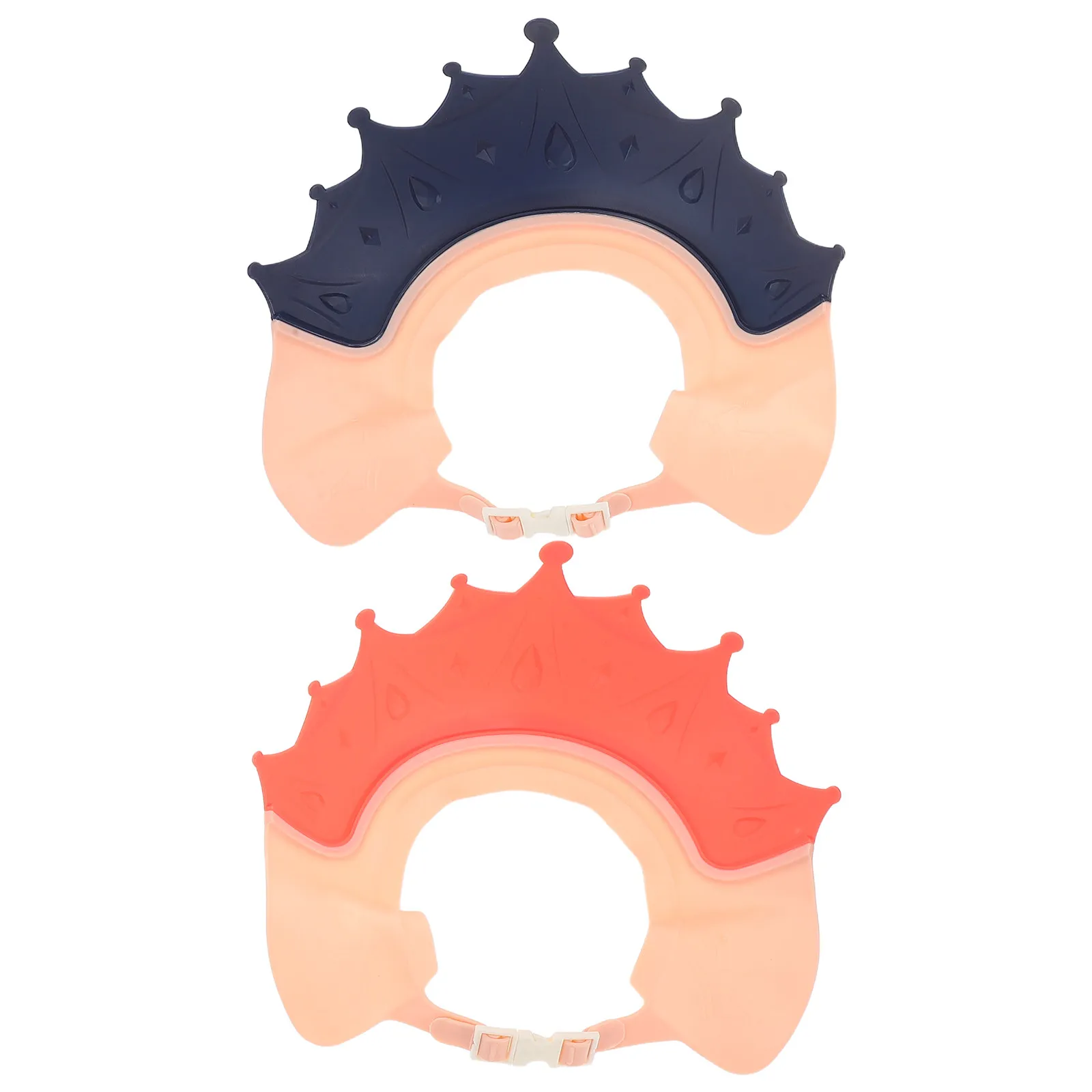 

2 шт. детские шапочки для купания, защитные козырьки для мытья волос, защита глаз и ушей, мягкий пластиковый материал, аксессуары для ванной, 0-9 лет