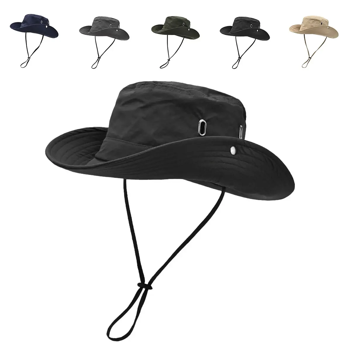 Men Silver Porosity of Quick Drying Material Bucket Hats Fishermen Caps Outdoor Casual Cap Men Sunscreen Hat Adventure Hat