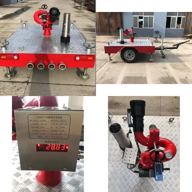 2026 Industrial Firefight Water 150m Remote Control 100L/s Dual System 360° Rotation 91.2m Range Trailer-Mounted Fire