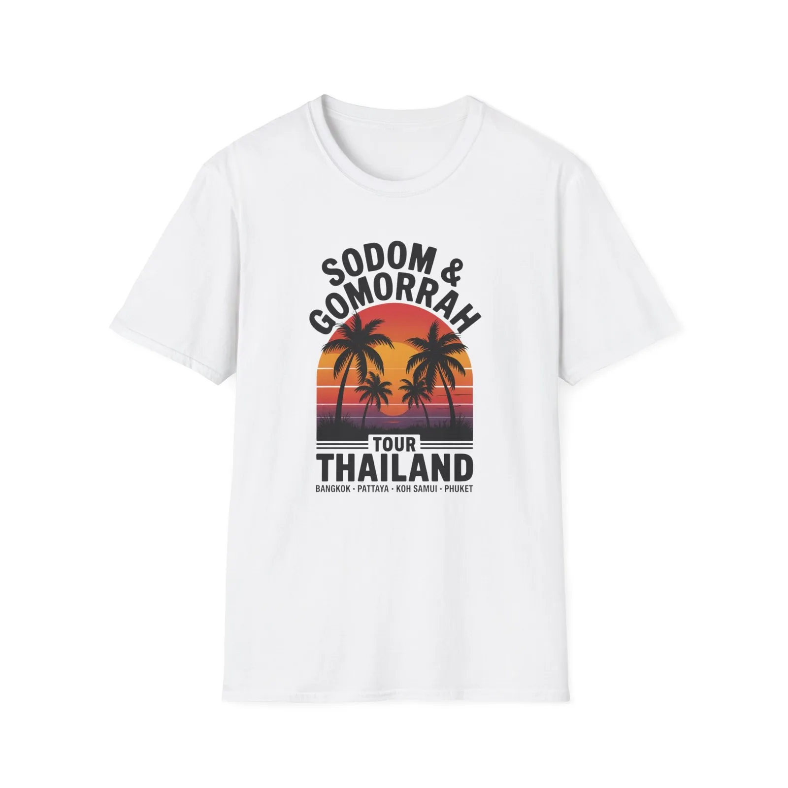 Sodom Gomorrah Thailand Tour T Shirt Vintage Sunset Travel Shirt Men