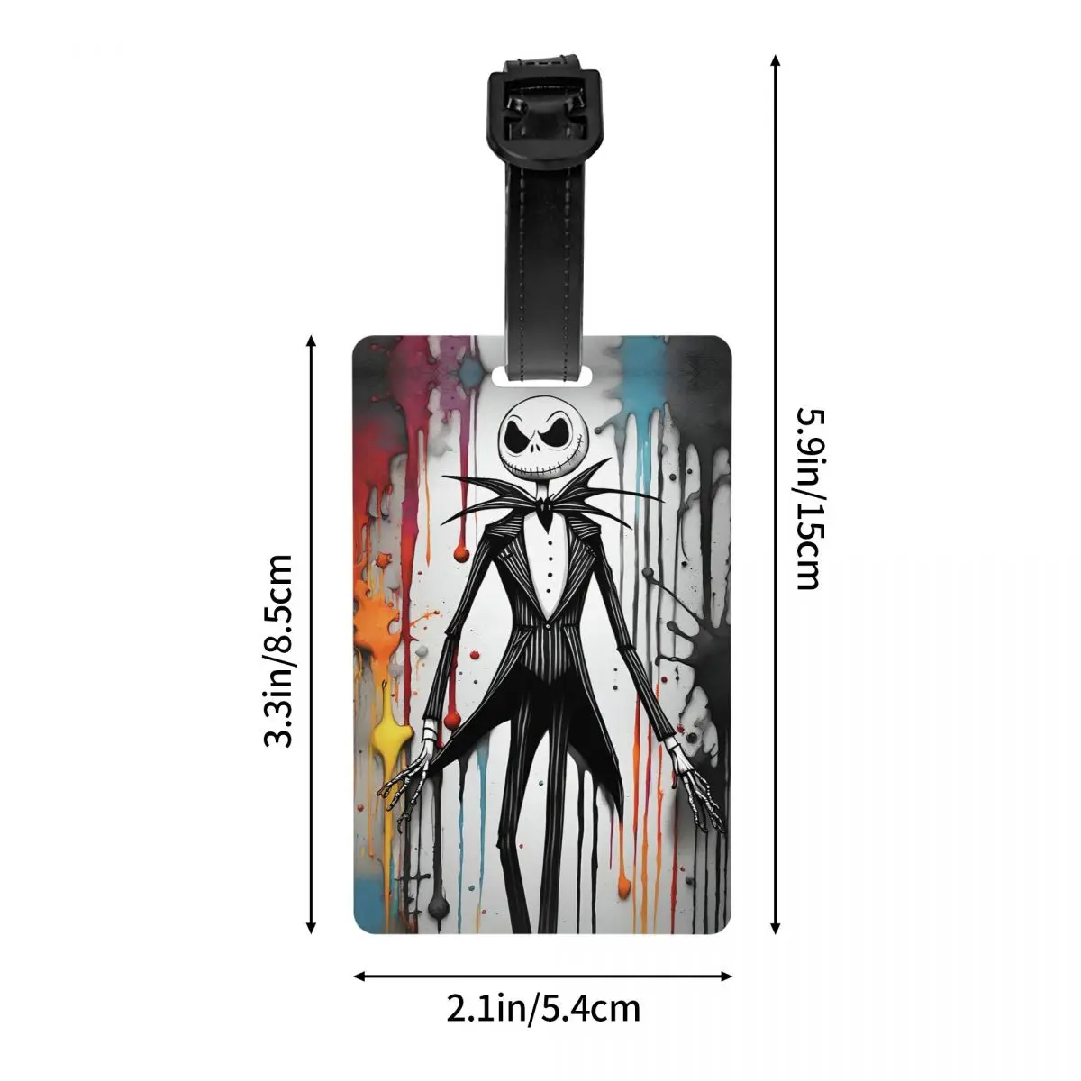 Custom Nightmare Before Christmas Luggage Tag Halloween Movie Jack Skullington Travel Bag Suitcase Privacy Cover ID Label