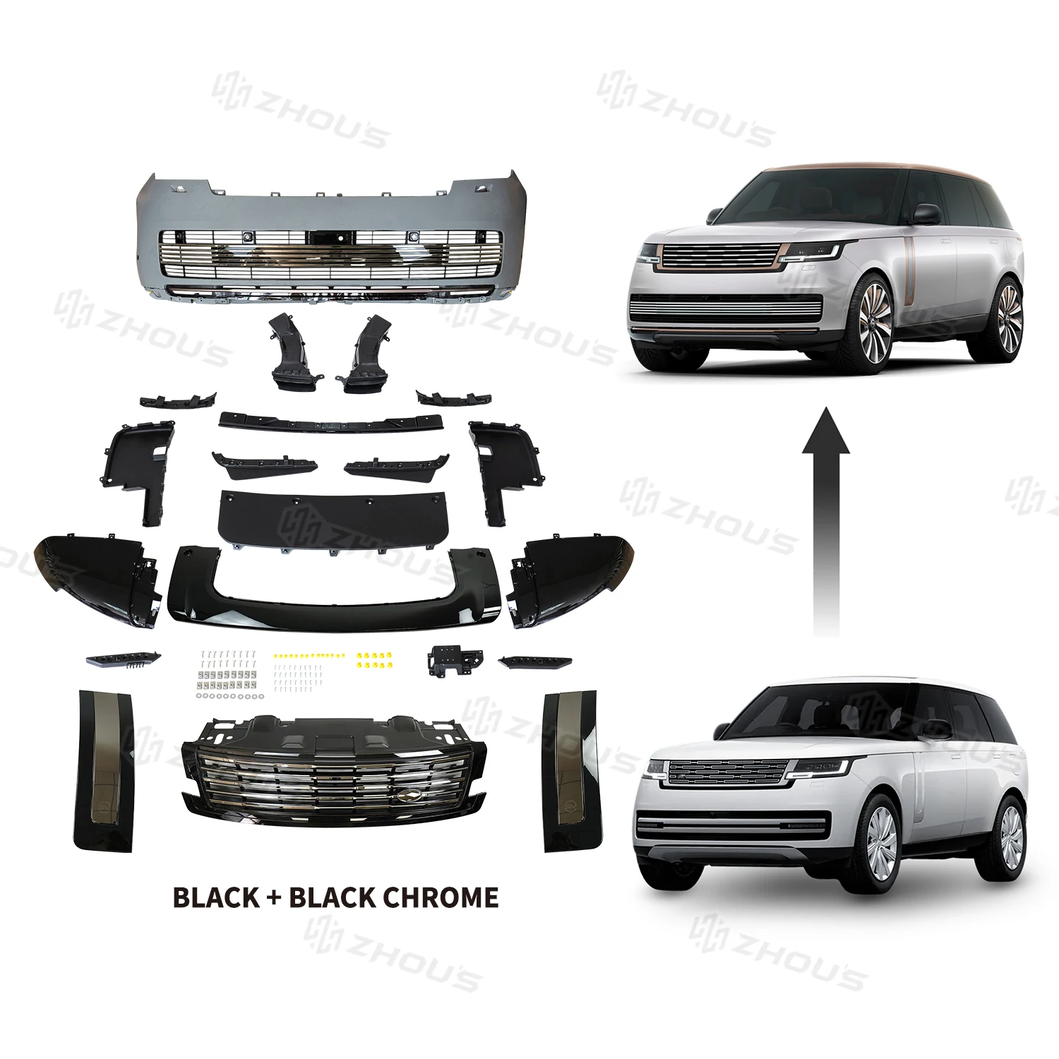 

Zhous Design Car Modification Accessories Sv Body Kit Grille Front Bumper Assembly Parts for Land Rover Range Rover Vogue 2023