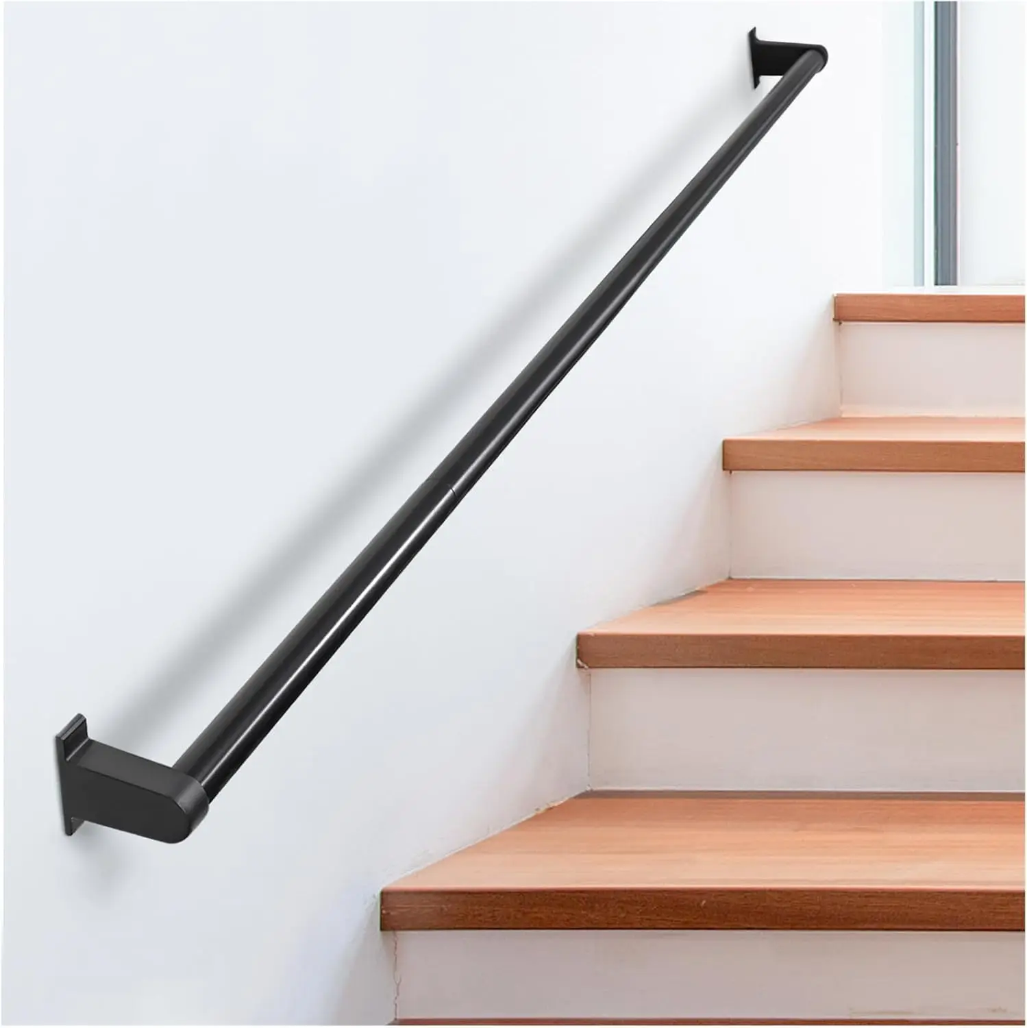 

Industrial Stair Railing Metal Hand Rails for Indoor & Outdoor Steps, Wall Mount, 1.25" Pipe, Aluminum, 4ft