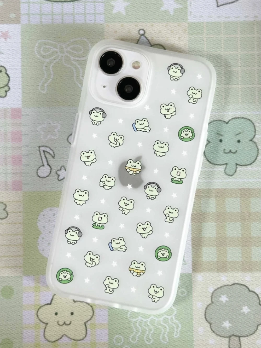 Coque de téléphone Kawaii Étoiles Grenouillères Plein Écran pour iPhone 18 17 16 15 14 13 12 11 Pro MAX MINI XR XS 7 8 Plus 17air 16e