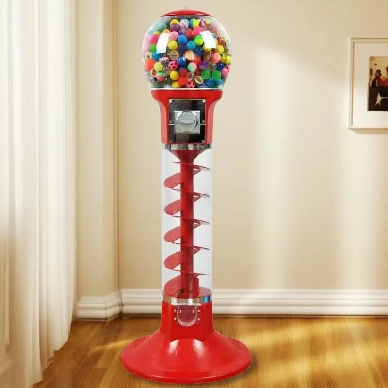 Premium Spiral Candy Dispenser, Transparent Spherical, Suitable for 1-inch Gum Balls, Suitable for Supermarket Entrances