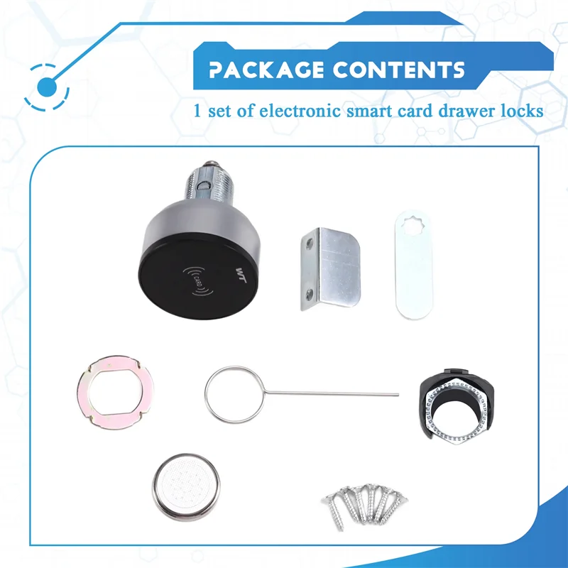 SQPP-Office Desk Smart Lock Smart Mini IC Card Serratura a induzione per schedari, armadi, cassette postali Uso domestico e in ufficio