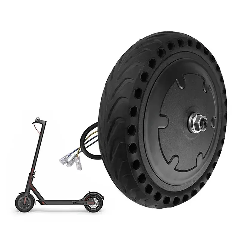 Suitable for M365 36V250W solid honeycomb tire motor, wear-resistant and non-slip front wheel drive, integrated tire