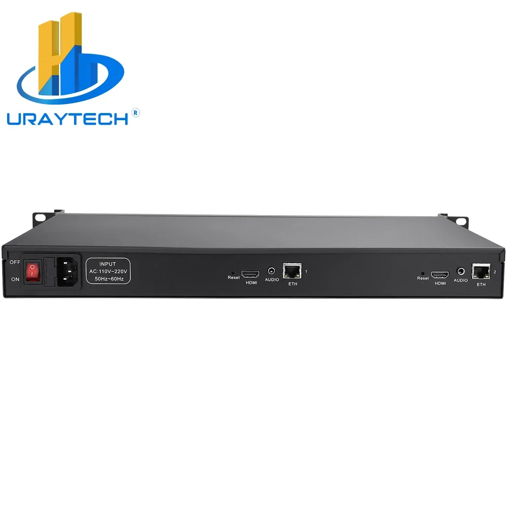 1U Rack HEVC H.265 HDMI a IP HD Encoder video Encoder IPTV 2 canali Live Streaming RTMP Encoder Hardware HDMI
