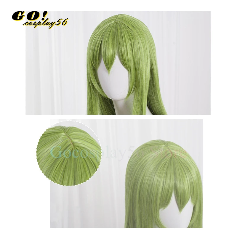 CC Enkidu-Cosplay peruca longa reta, cabelo sintético, resistente ao calor, FGO destino jogo de papel verde, 80cm