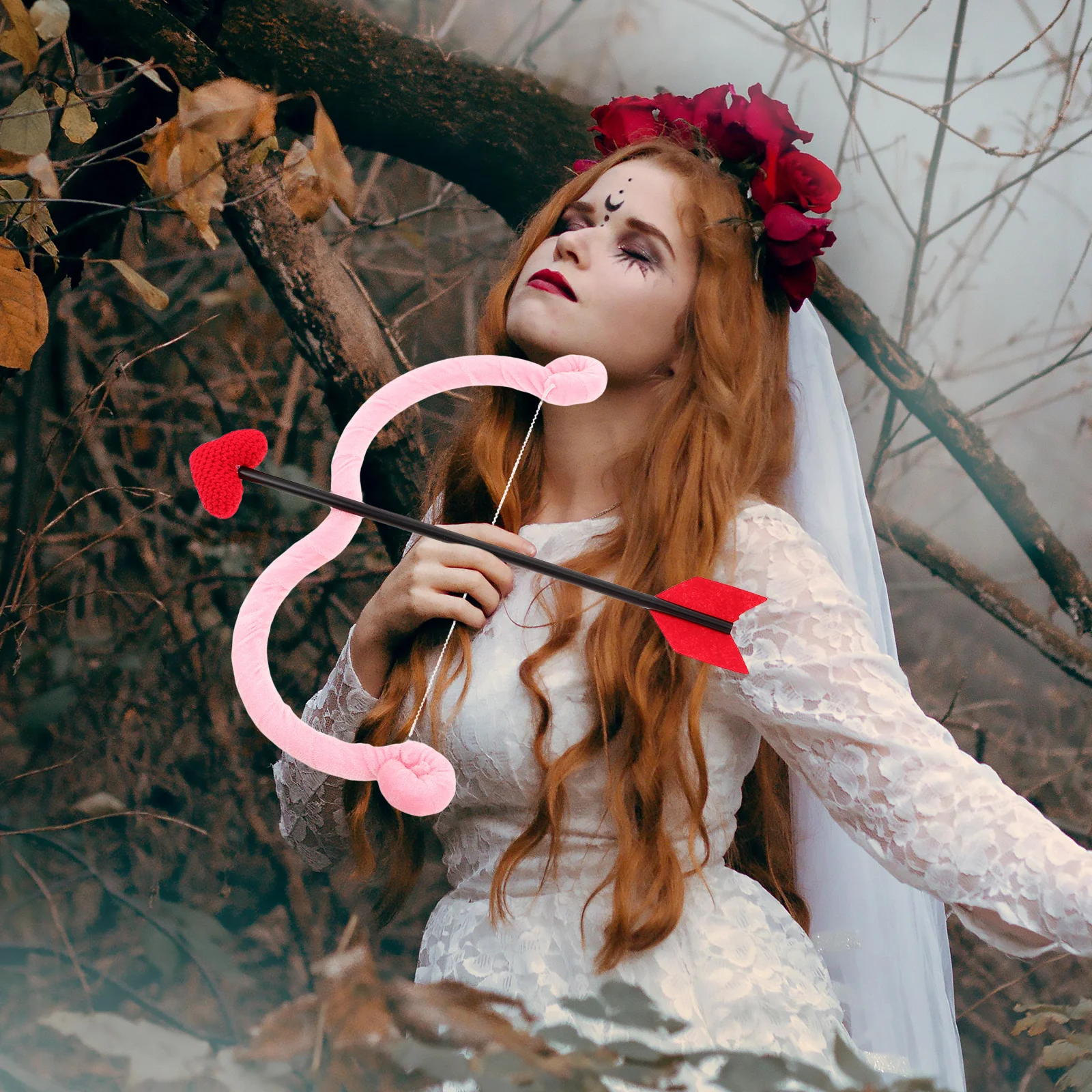 

1Set Cupid Costume Accessories Heart Bow Arrows Glasses Valentines Day Photo Props Valentines Party Decor