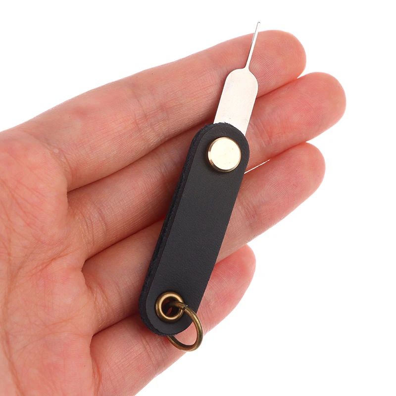 Herramienta de llave de aguja de Pin abierto para teléfono móvil Universal para iPhone 12/SamSung, bandeja de tarjeta Sim de expulsión, cuero PU,
