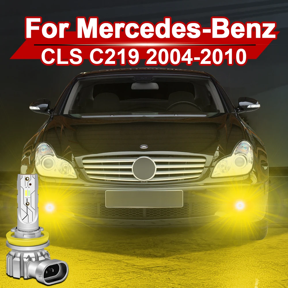 

For Mercedes-Benz CLS C219 LED Fog Lights Bulb Dual Color LED Front Fog Lamp 2004 2005 2006 2007 2008 2009 2010 C219 Accessories