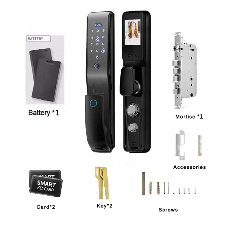 Tuya Ttlock Electric Digital Security System Smart Wifi Door Lock Fingerprint Card Reader App Access Cerraduras Inteligentes