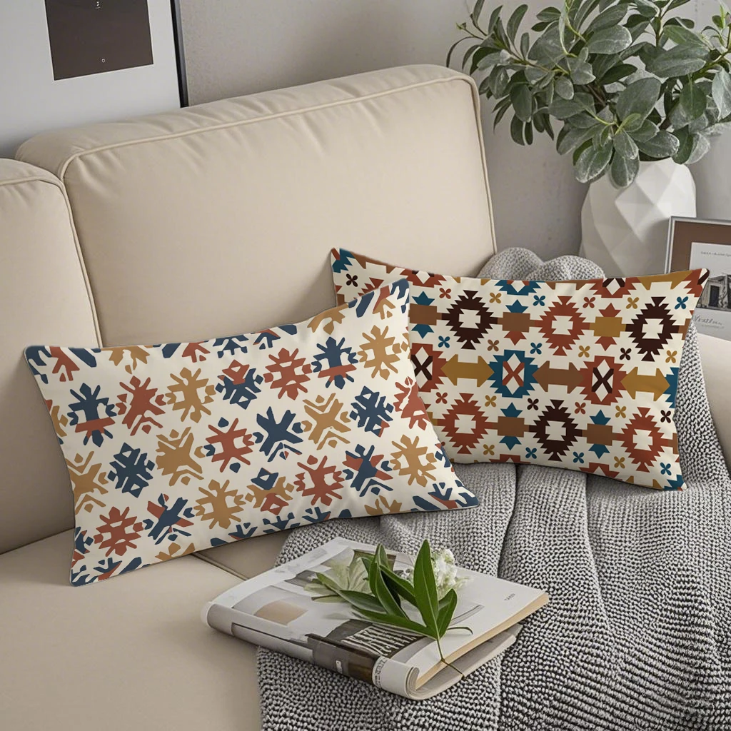 Bohemian Kilim Lumbar Pillow Covers Suitable For Sofa Bedroom Car Pillow Cover Cushion Rectangular Back Cushion