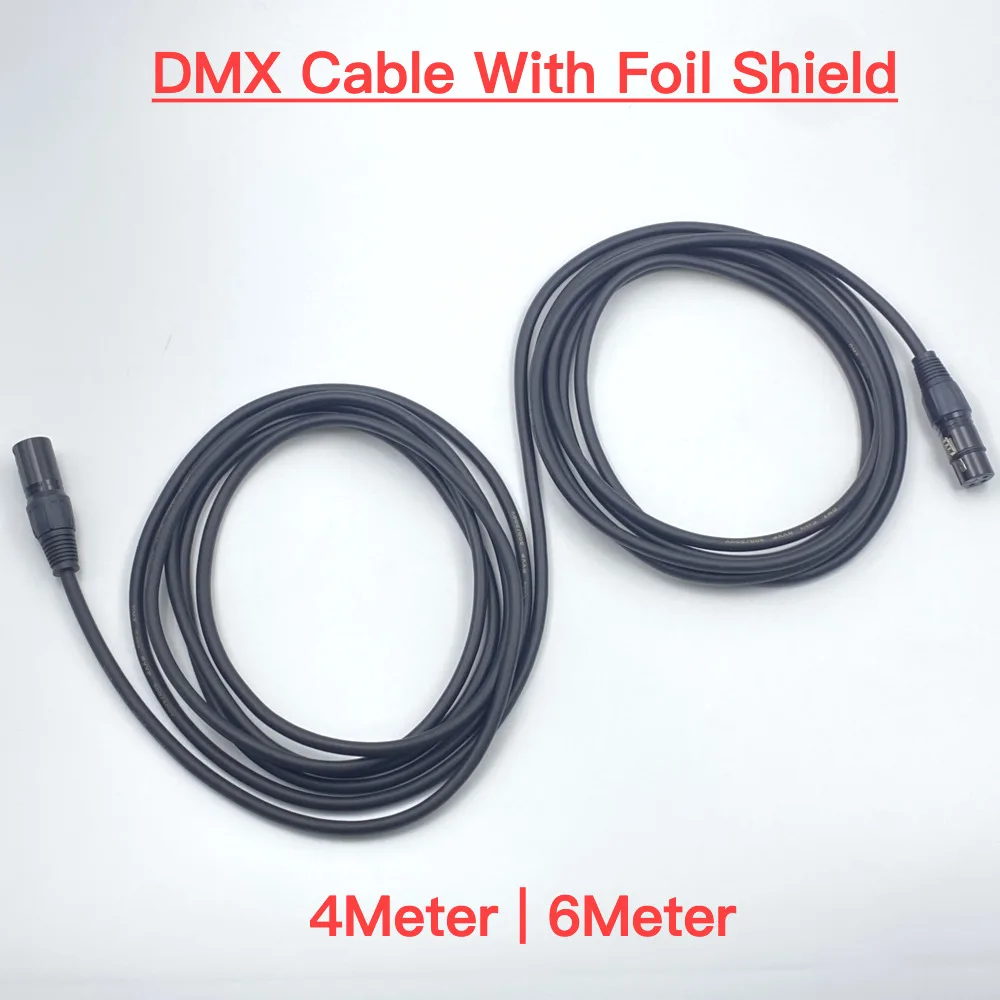 

4M 6Meter DMX Cable 3Pin XLR Foil Shield Stage Lighting DMX512 Signal Transfer Line For DJ Console LED Moving Head Smoke Machine