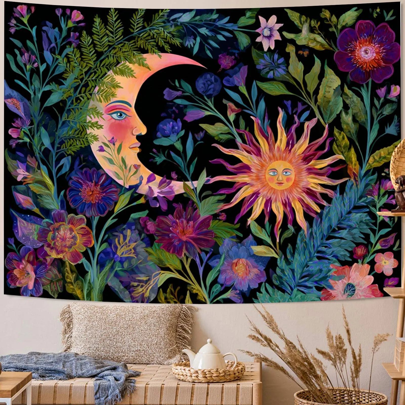 Flower Plant Calendar Digital printing polyester wall hanging tapestry decorative Living room bedrooms Office background gift