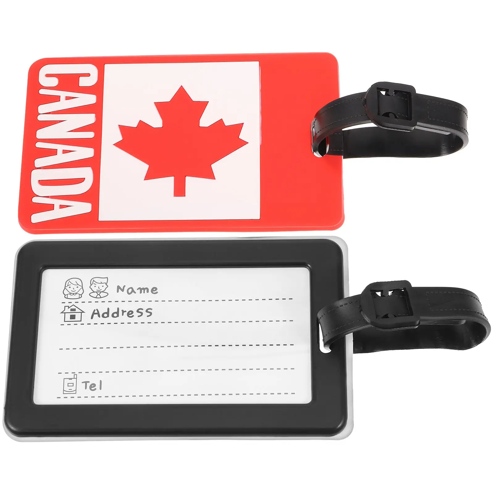 2pcs Luggage Suitcase Flag Design Travel Accessories Boarding Pass Holder Durable Maple Travel Luggage Tags Leaf Style