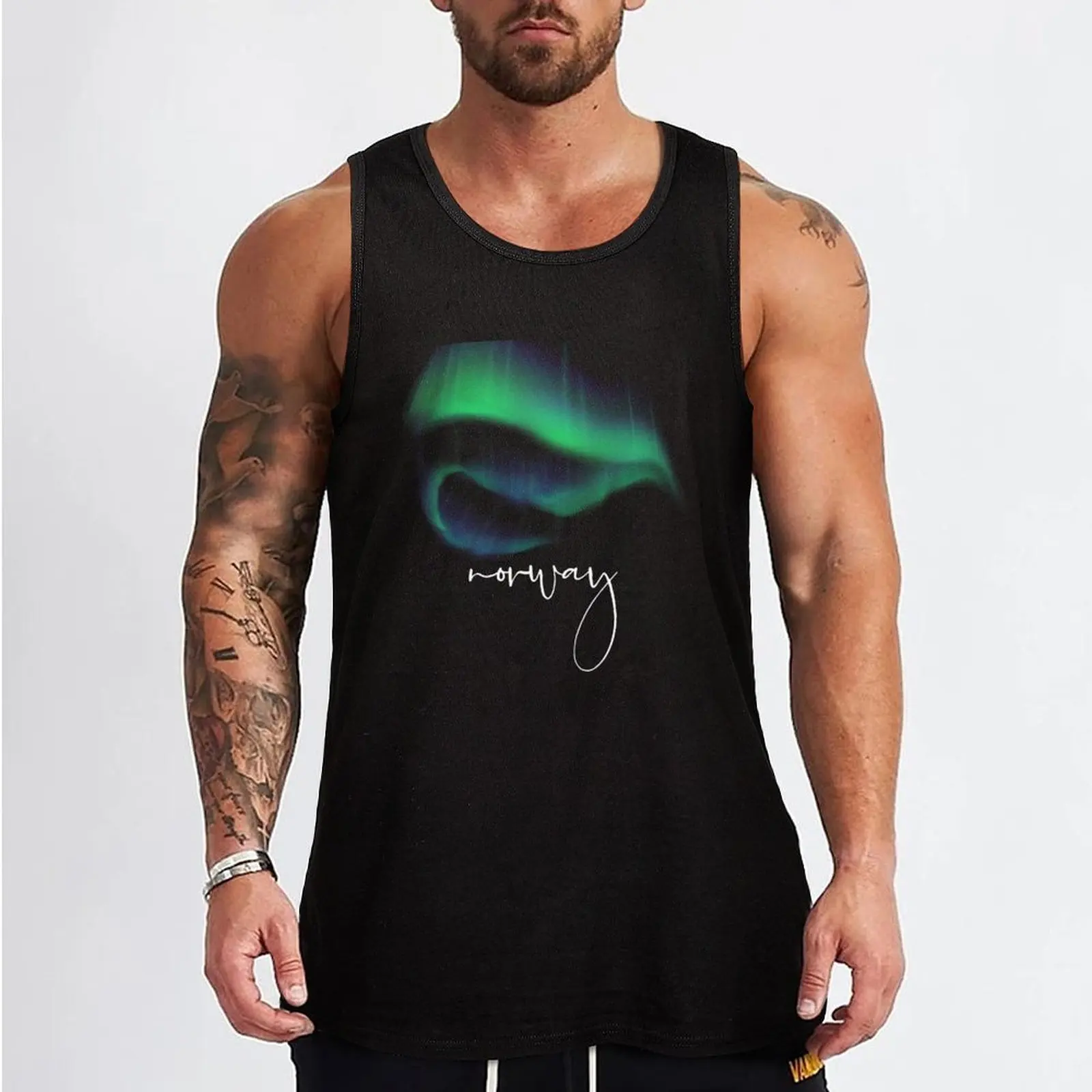 Northern light, norway Tank Top Man sleeveless shirt Men's sports t-shirt gym clothing