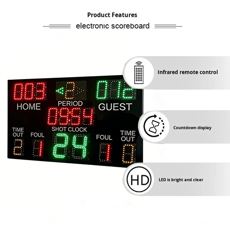 Basketball Game Electronic Scoreboard Basketball 24, 14 Second Timer Wireless Scoreboard Basketball Game Electronic Scorer
