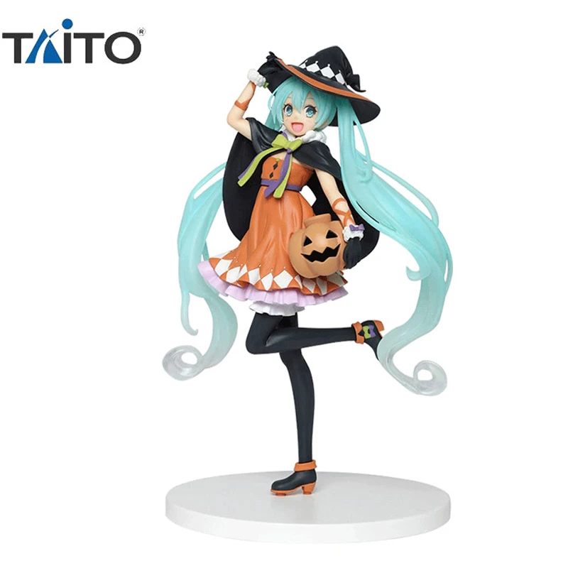 

18 см натуральная TAITO Хацунэ Мику, сезон 4, 2, осеннее платье, Хэллоуин, тыква, экшн-фигурка, модель игрушки, подарок на день рождения