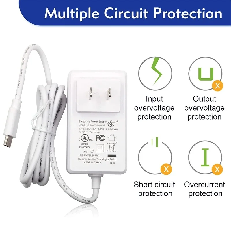 5V 4A Orange Pi Power Supply DC 20W Type C Power Adapter for Orange Pi 5 / 5B / 5 Plus / 3 LTS / 4LTS / 800