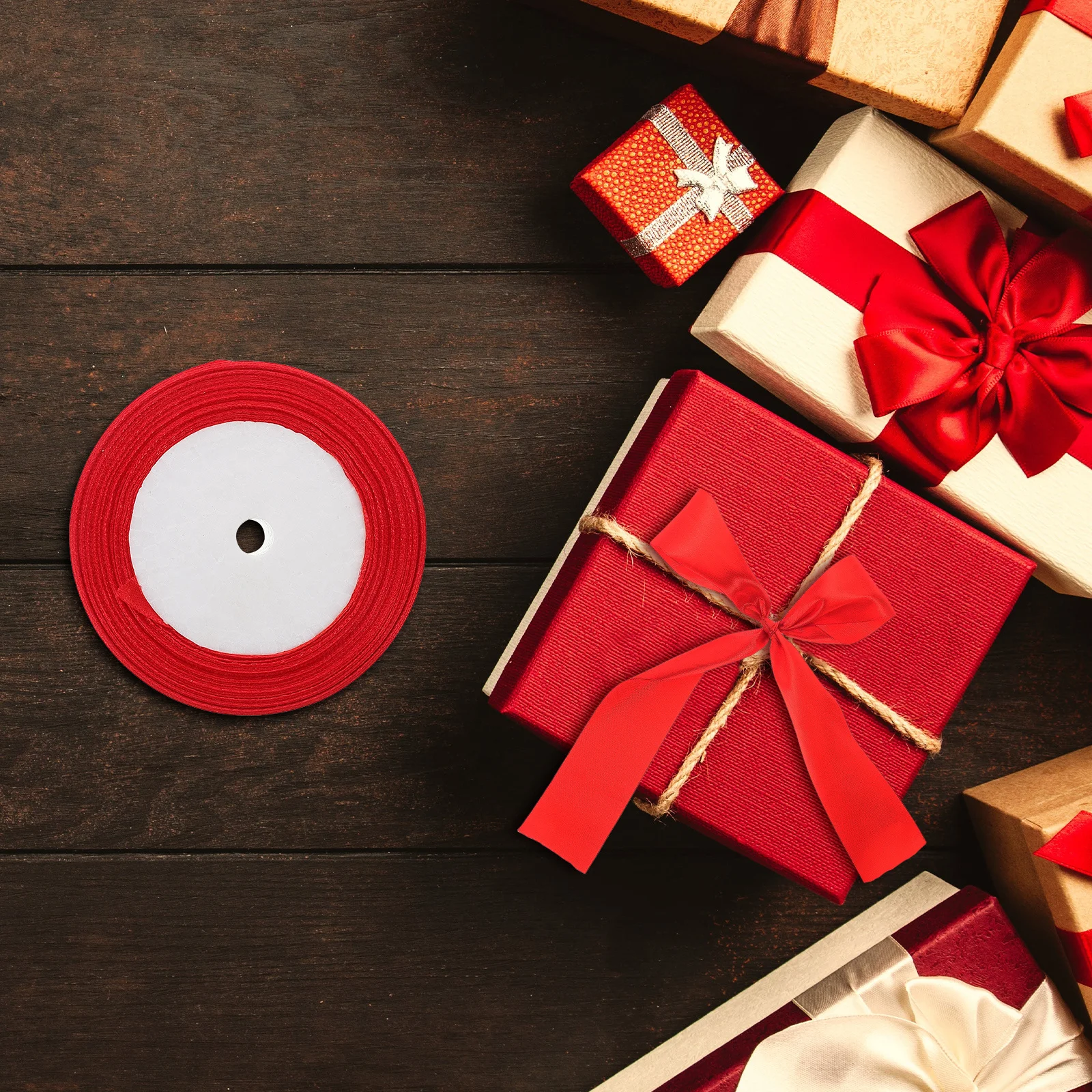 

Red Polyester Ribbon Satin Fabric for Wrapping Wedding Valentines Birthday Party Smooth Finish Craft Decoration Supplies