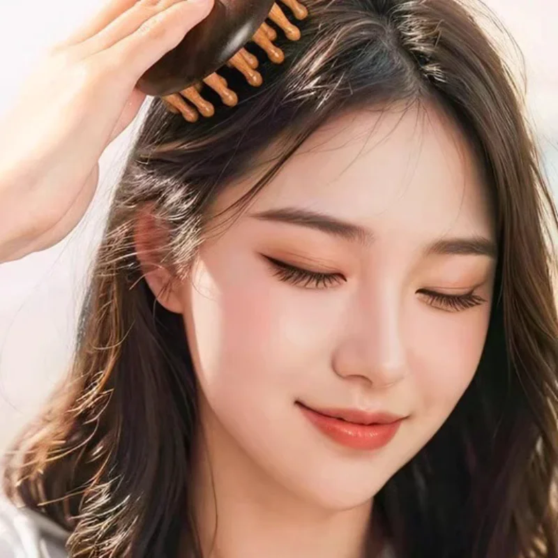 

Multi-Functional Wood Therapy Massage Comb Scalp Head Massager Natural Sandalwood Circular Tooth Guasha Scraping Body Massager
