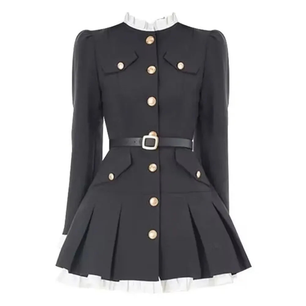 Koreaanse Stijl Polo Kraag Jurk Voor Vrouwen Herfst 2025, Lente Elegante Geruite Jurken Vrouwen Slanke Mini Britse Preppy Vestidos Jurk
