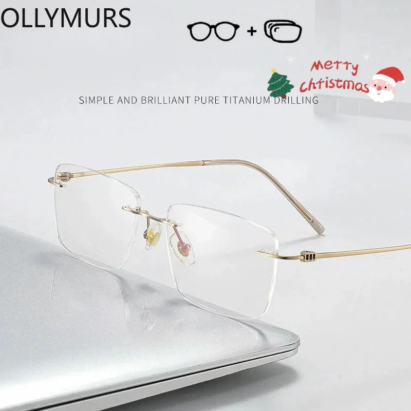 

KIZN очки без оправы, оптические очки по рецепту, титановые очки с храмом, очки для близорукости и дальнозоркости