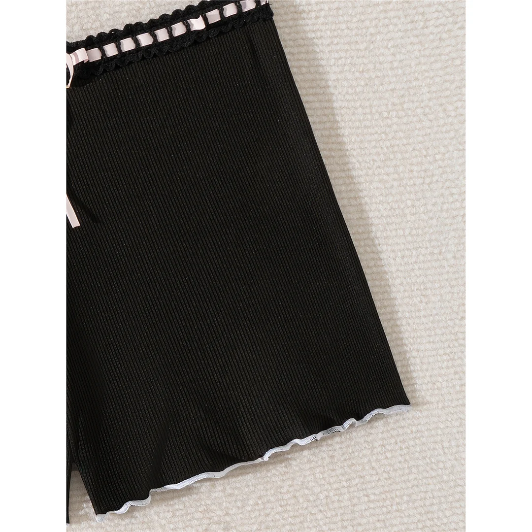 XS - L Bow Mini-Shorts, gerippter Bikini-Unterteil, Badehose, Damen-Badebekleidung, brasilianische Tanga-Höschen, Unterwäsche V6538 – Detail 11