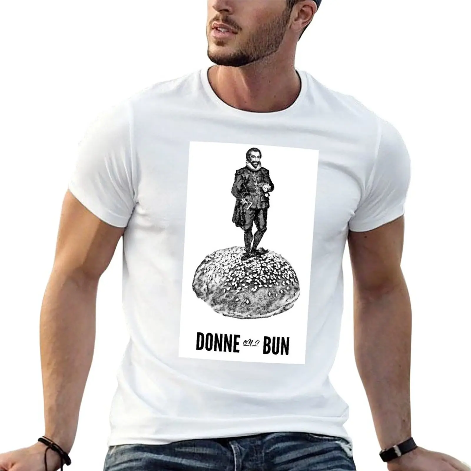 Poets & Pastries: Donne on a Bun T-Shirt Casual Loose Fit Short Sleeve T-Shirt